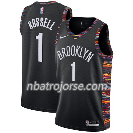 Män Brooklyn Nets Tröja D'Angelo Russell 1 2018-19 Nike City Edition Svart Swingman